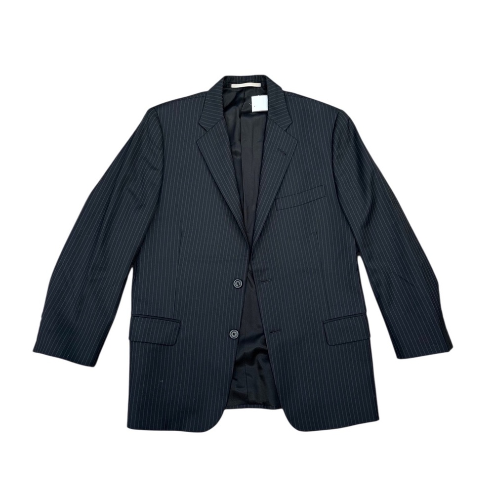 Men's Burberry London Black Pinstripe Two-Button Blazer